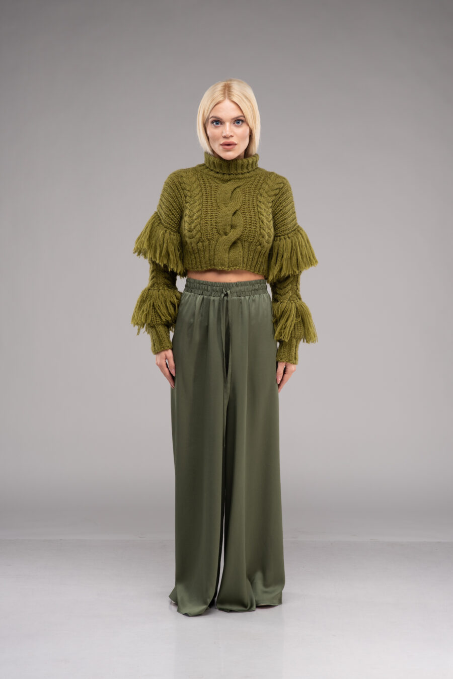 Пуловер Ruffle green