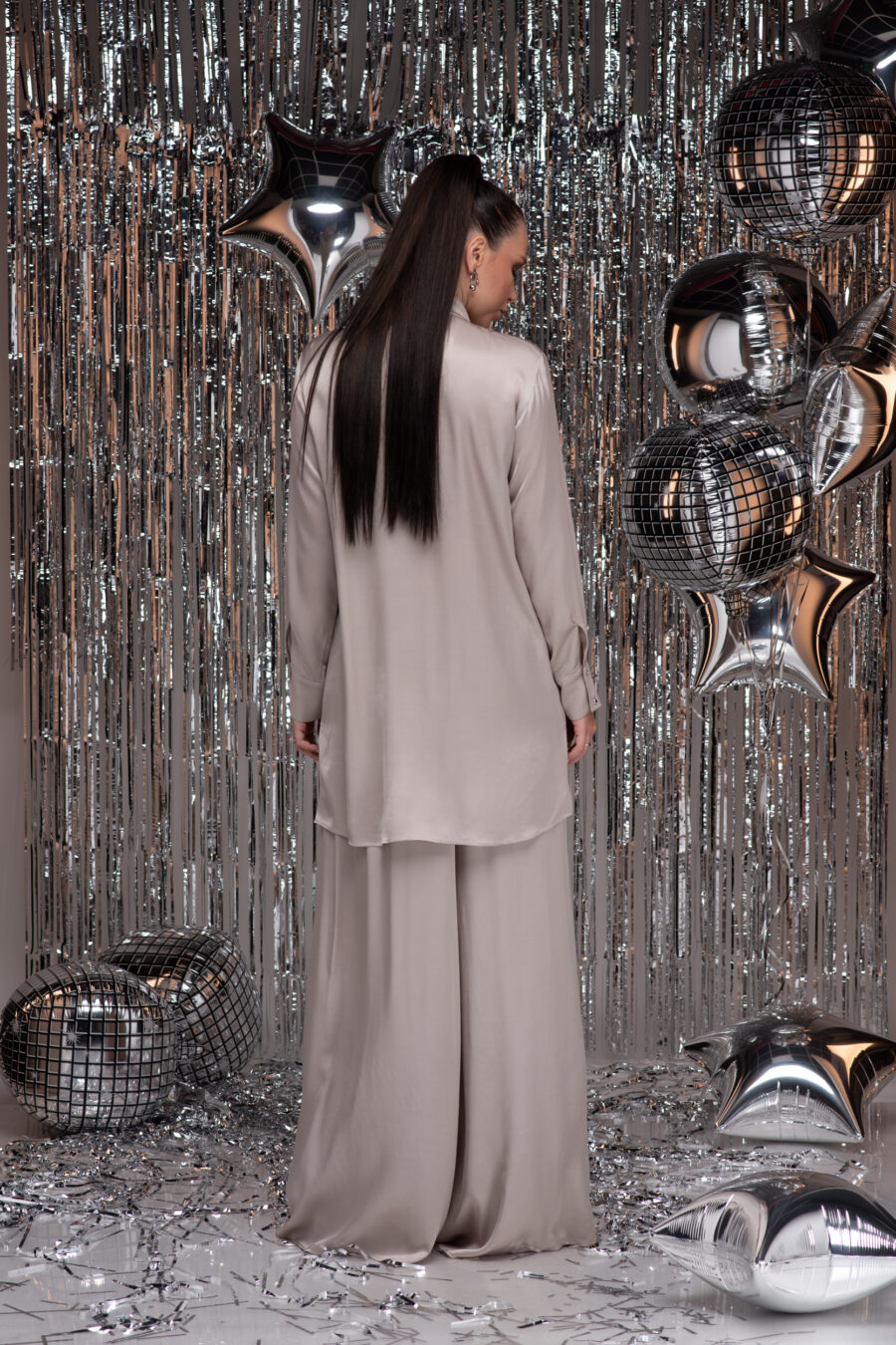 Панталон Ines - платинен