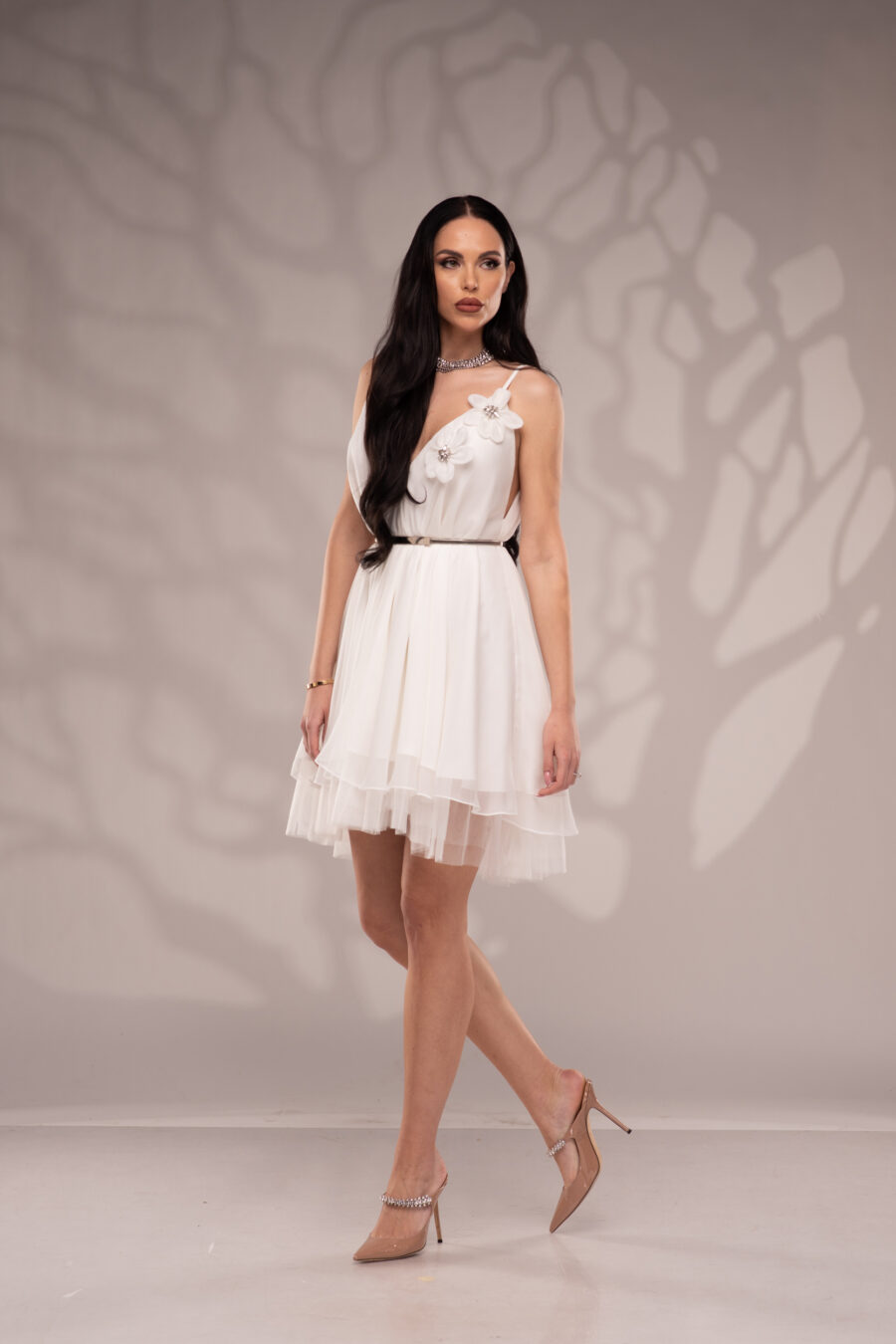 Рокля Nicole ballet white flower