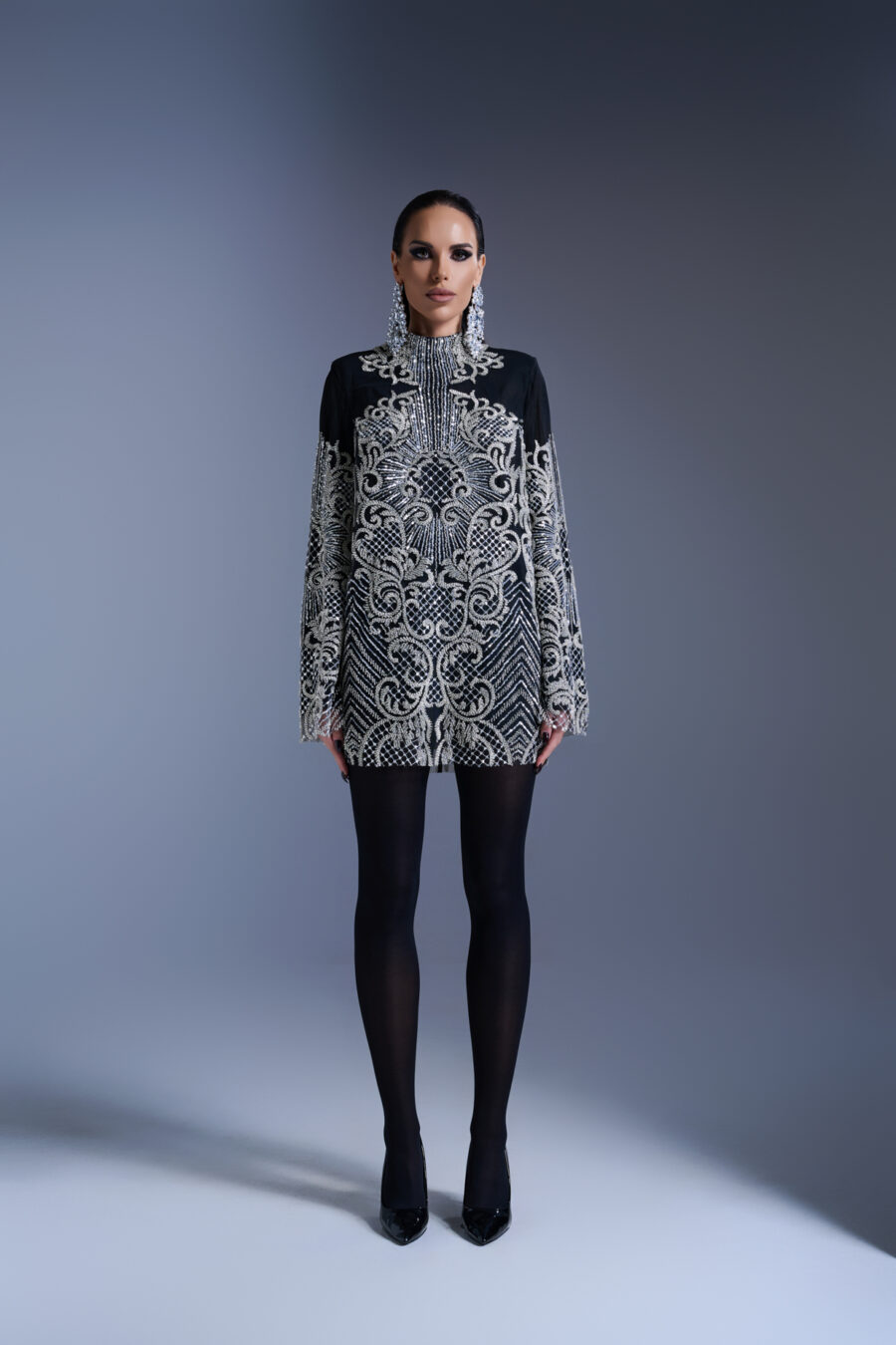 Midnight silver dress