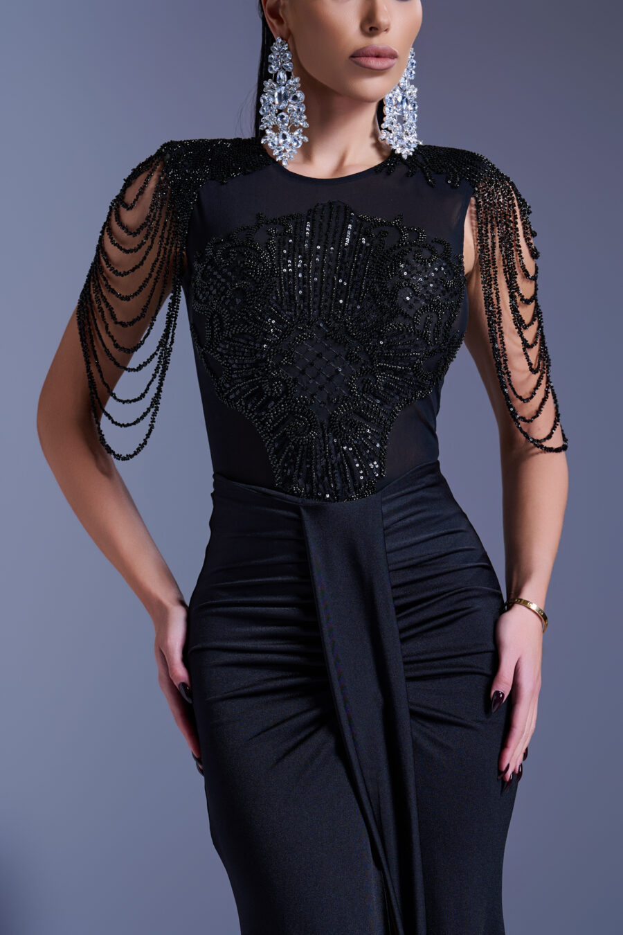 Midnight crystal bodysuit