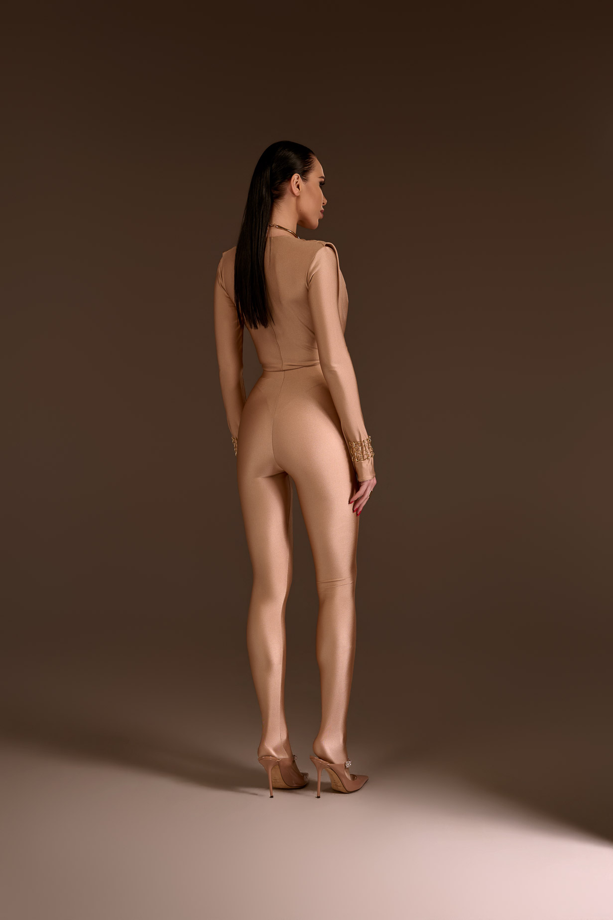 High-Waist Second Skin Leggings - Sand champaigne